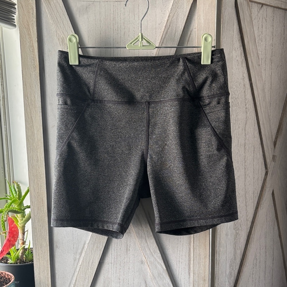 Women's Black and Gray Athletic Shorts